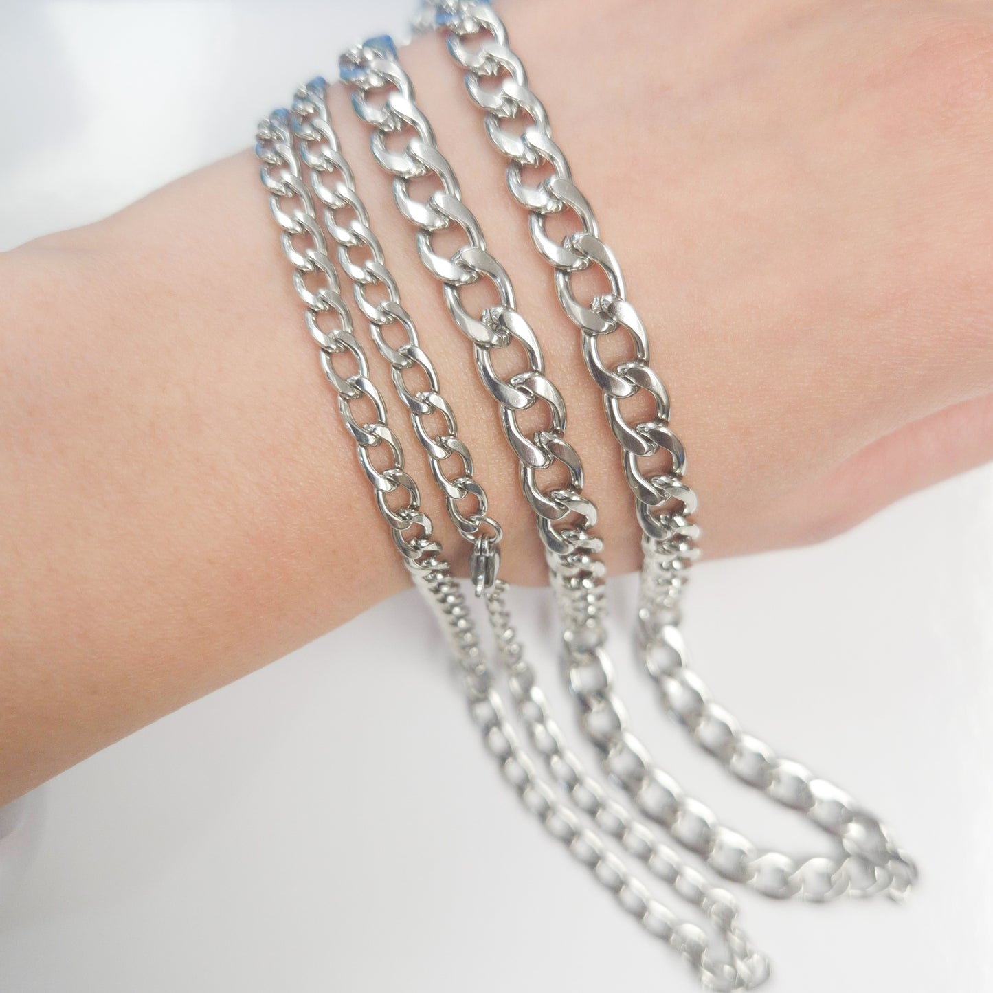 Stainless Steel Curb Link Chains 4mm 6mm