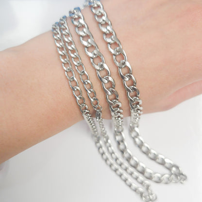 Stainless Steel Curb Link Chains 4mm 6mm