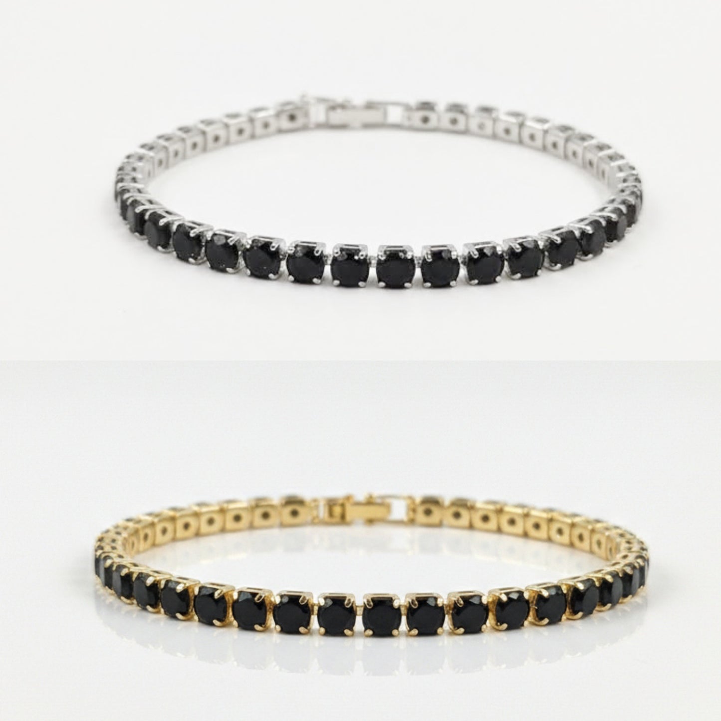 Black Cubic Zirconia Tennis Bracelet 2mm 3mm