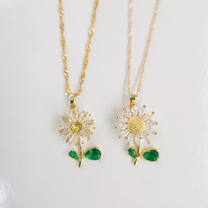 Daisy Sunflower Fidget Spinner Necklace