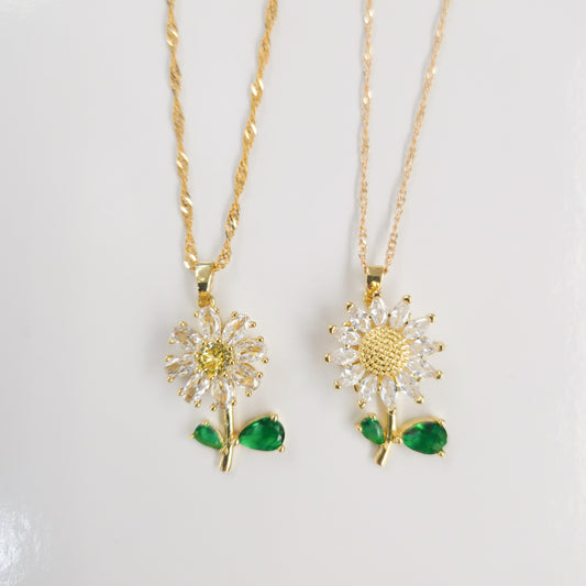 Daisy Sunflower Fidget Spinner Necklace