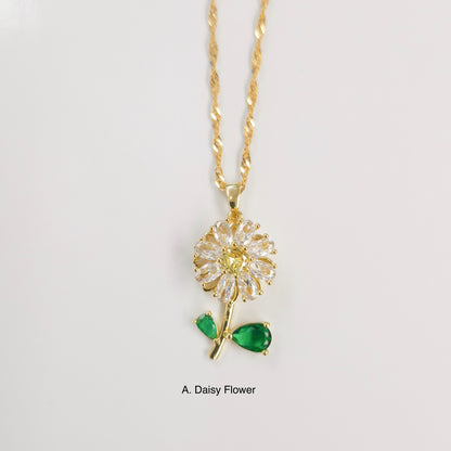 Daisy Sunflower Fidget Spinner Necklace