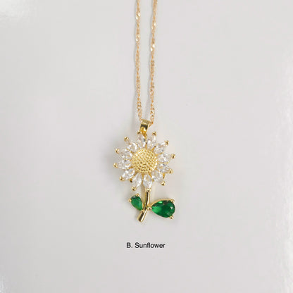 Daisy Sunflower Fidget Spinner Necklace