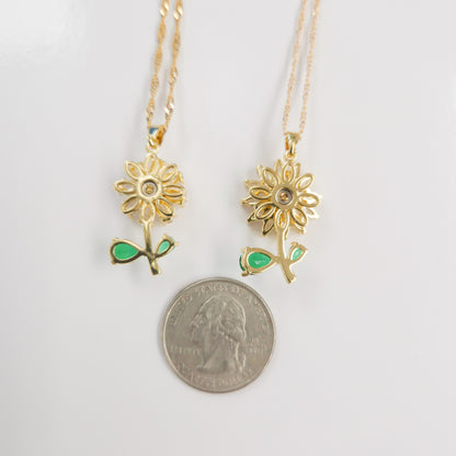 Daisy Sunflower Fidget Spinner Necklace