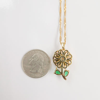 Pink Blossom Flower Fidget Spinner Necklace