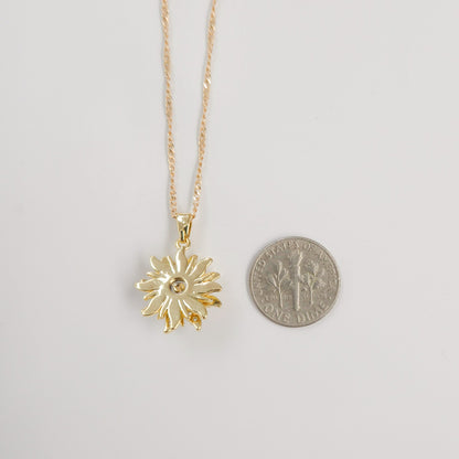 Pink Opal Sun Fidget Spinner Necklace