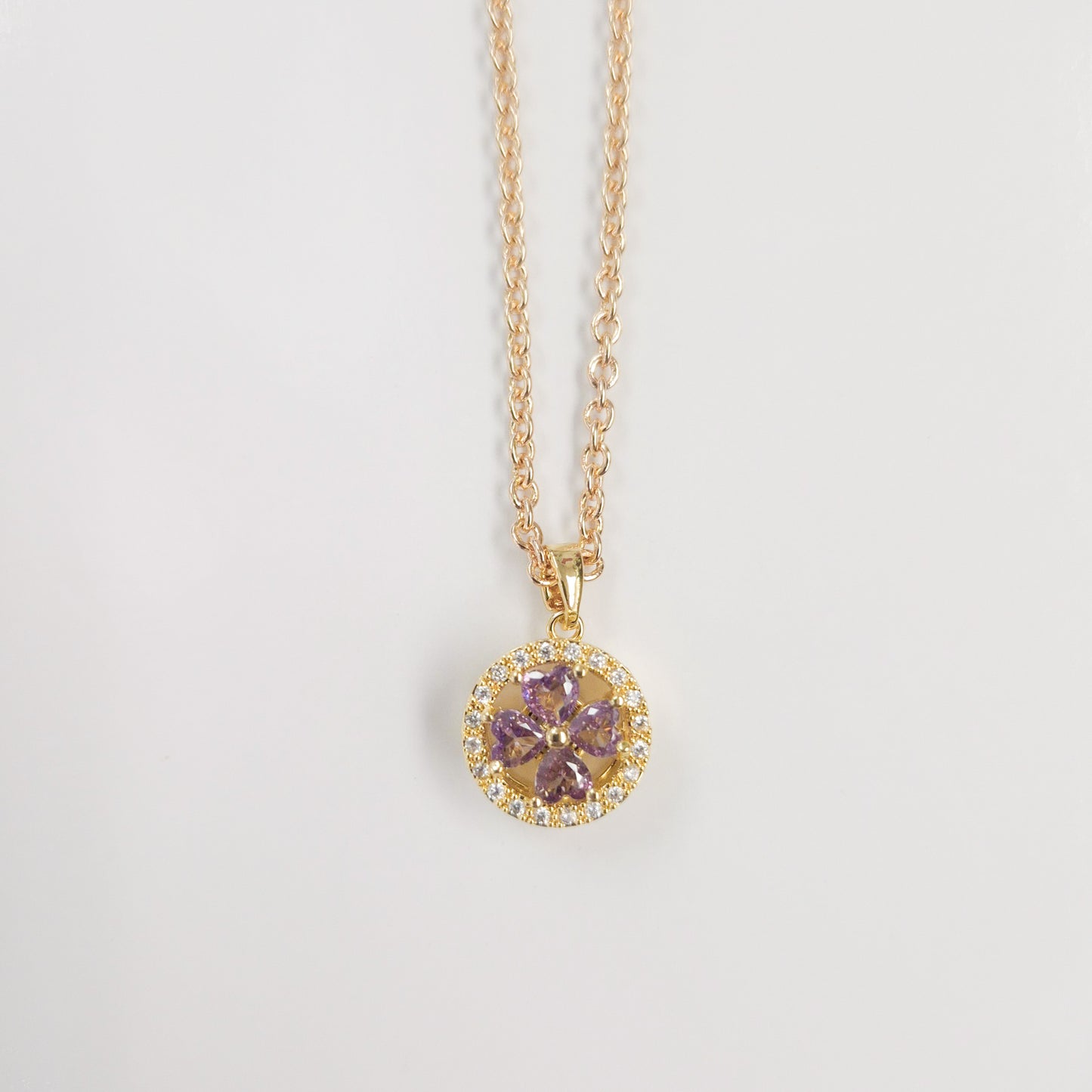 Dainty Clover Circle Fidget Spinner Necklace