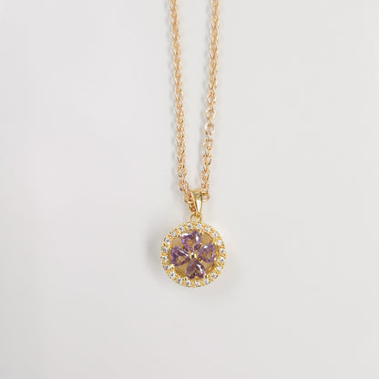 Dainty Clover Circle Fidget Spinner Necklace