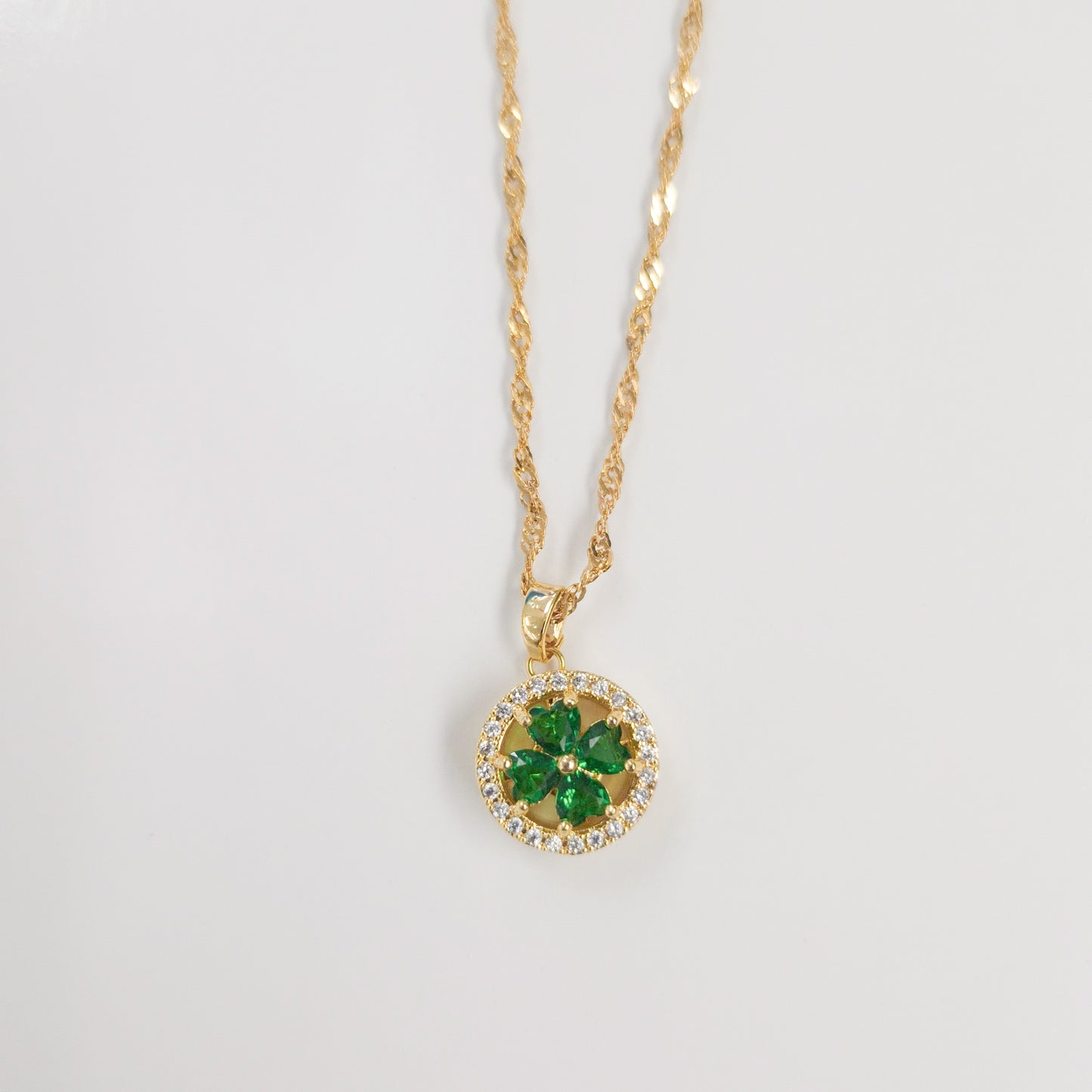Dainty Clover Circle Fidget Spinner Necklace