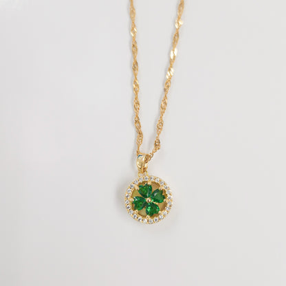 Dainty Clover Circle Fidget Spinner Necklace
