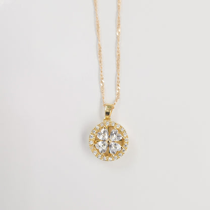 Dainty Clover Circle Fidget Spinner Necklace