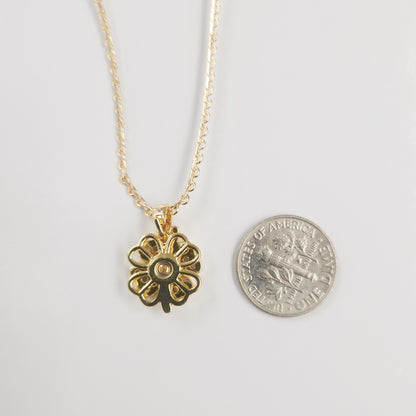 Dainty Shamrock Four Leaf Clover Fidget Spinner Necklace