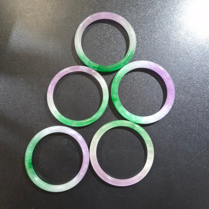 Narrow Tri Tone Round Jade Bangles