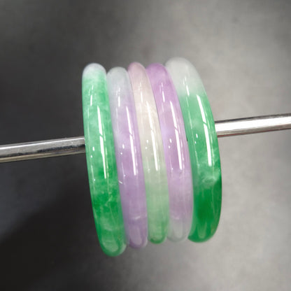 Narrow Tri Tone Round Jade Bangles