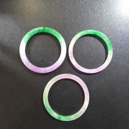 Narrow Tri Tone Round Jade Bangles