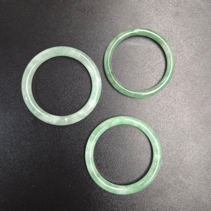 Narrow Pale Green Round Jade Bangles