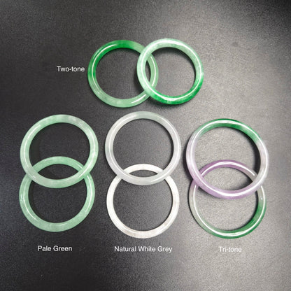 Narrow Tri Tone Round Jade Bangles
