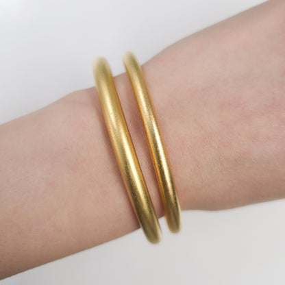 22k Gold plated Solid Weighted Buddha Bangle