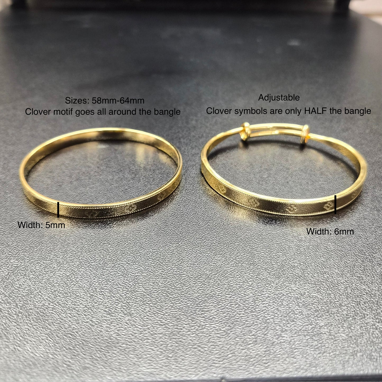 Clover Motif Gold-plated Bangle