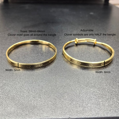 Clover Motif Gold-plated Bangle