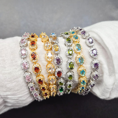 Halo Style Bedazzled Tennis Bracelet