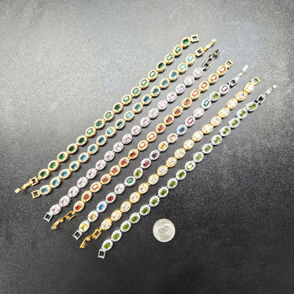 Halo Style Bedazzled Tennis Bracelet