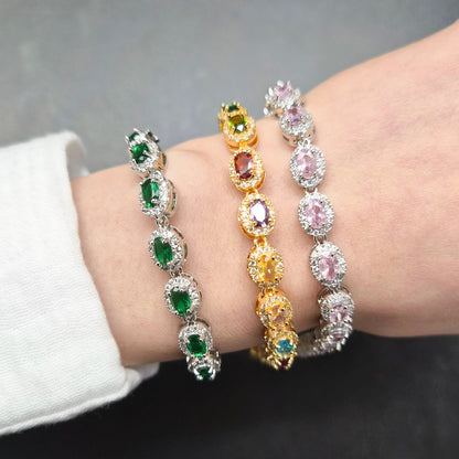 Halo Style Bedazzled Tennis Bracelet