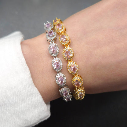 Halo Style Bedazzled Tennis Bracelet