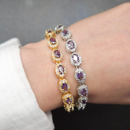Halo Style Bedazzled Tennis Bracelet