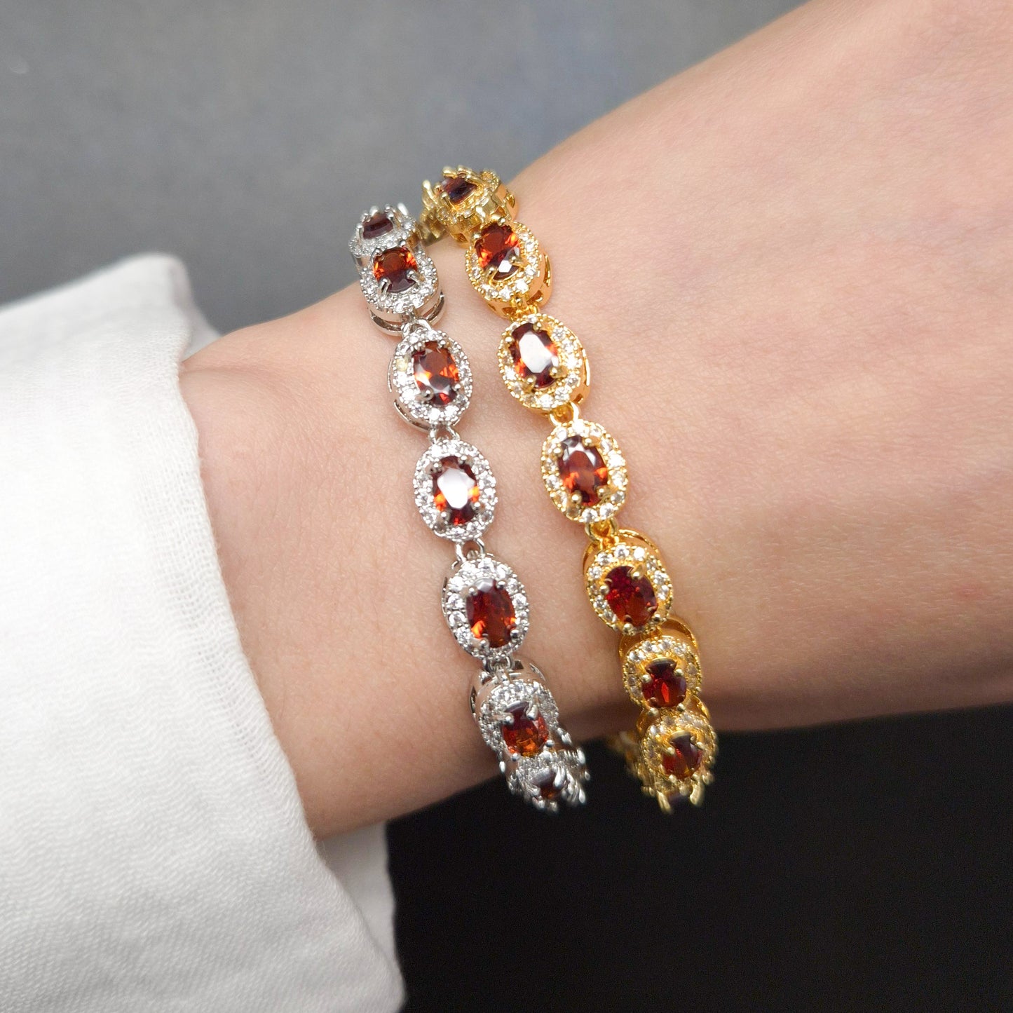 Halo Style Bedazzled Tennis Bracelet