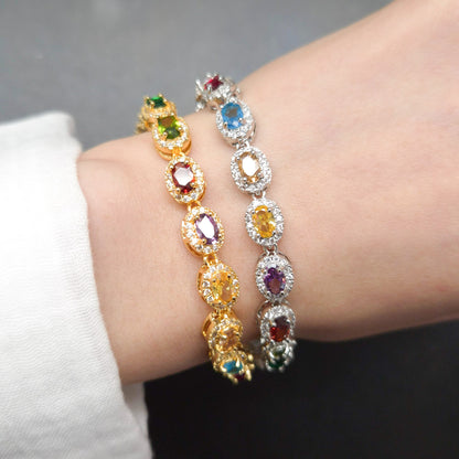 Halo Style Bedazzled Tennis Bracelet