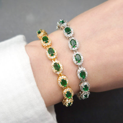 Halo Style Bedazzled Tennis Bracelet