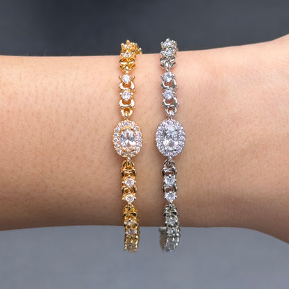 Crystal Oval Gem Bracelet