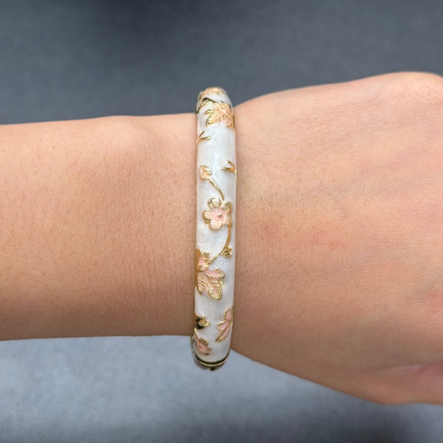7 mm Flower Enamel Hand-painted Bangle