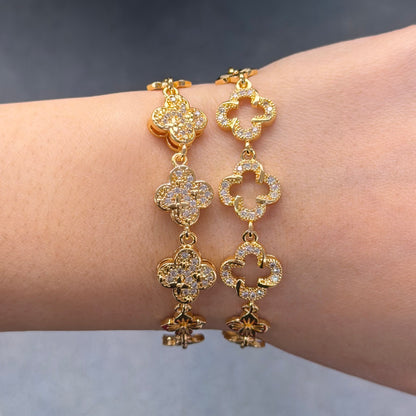 Luxe Pave Clover Bracelet