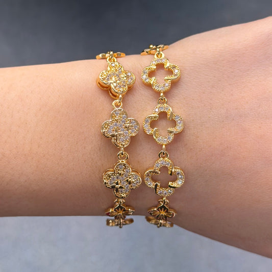 Luxe Pave Clover Bracelet