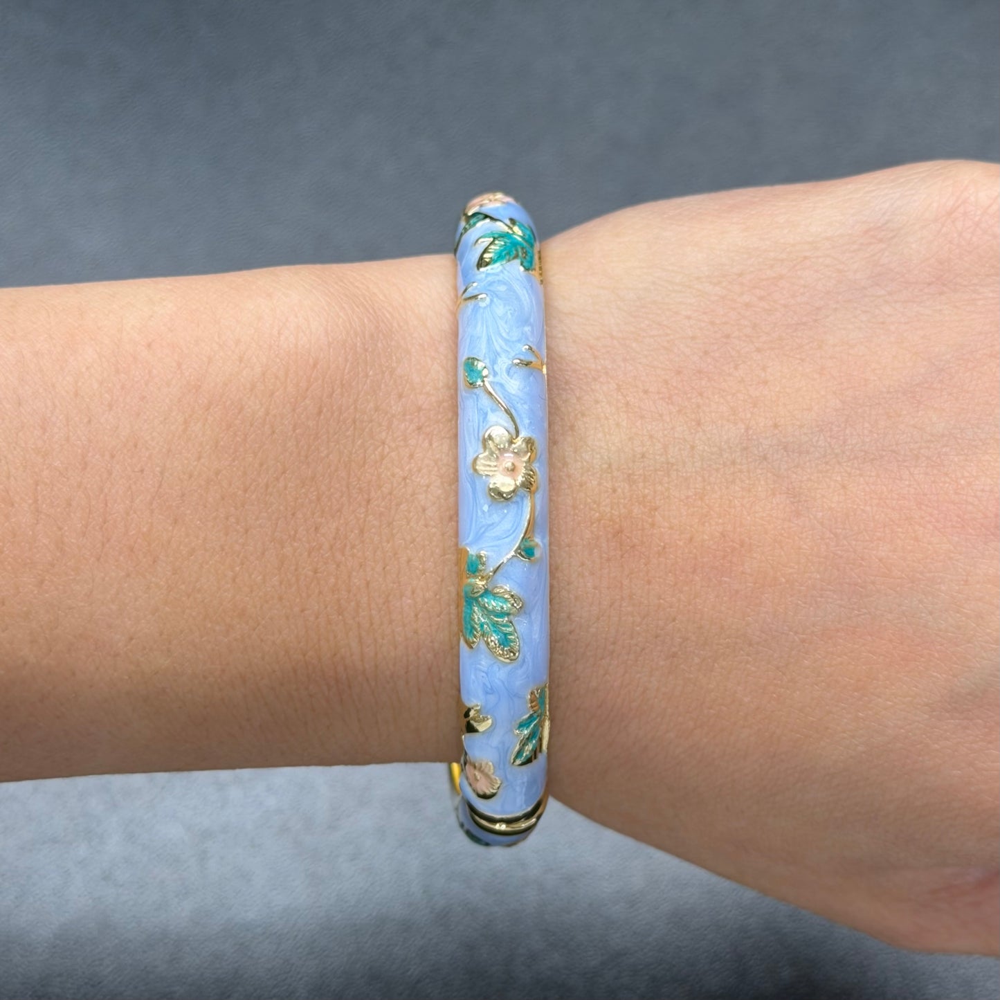 7 mm Flower Enamel Hand-painted Bangle