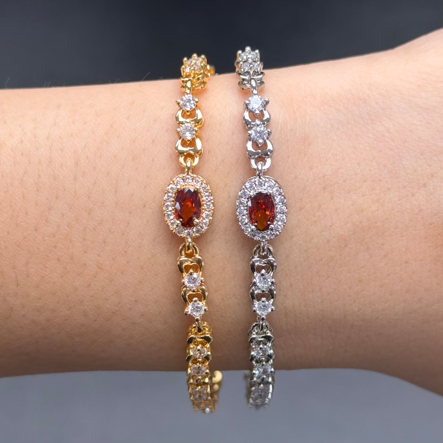 Crystal Oval Gem Bracelet