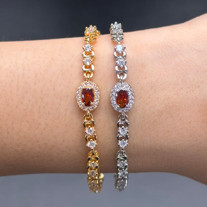 Crystal Oval Gem Bracelet