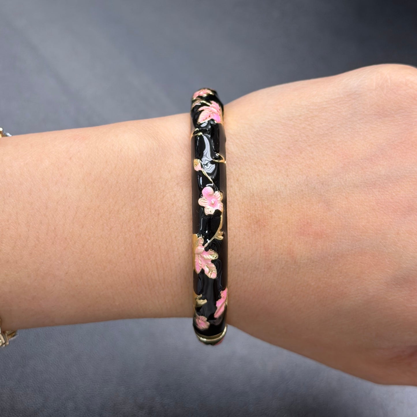 7 mm Flower Enamel Hand-painted Bangle
