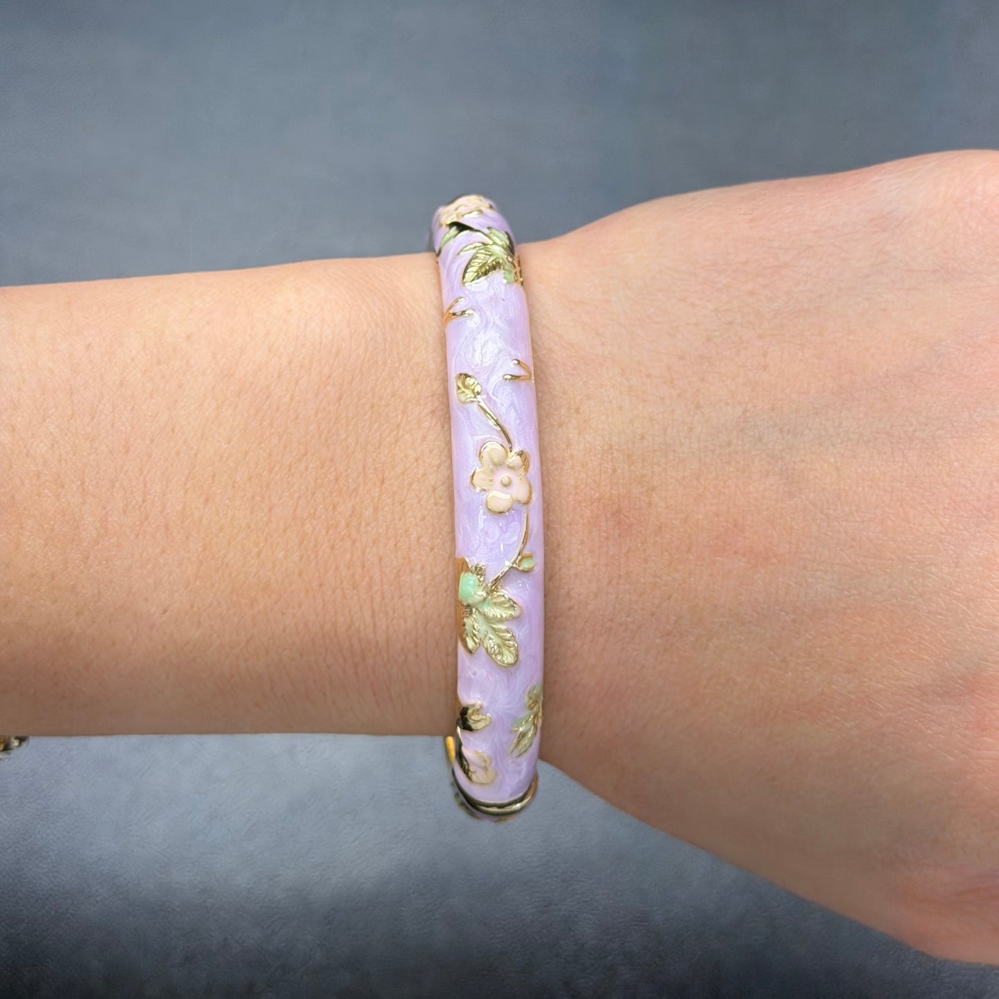 7 mm Flower Enamel Hand-painted Bangle