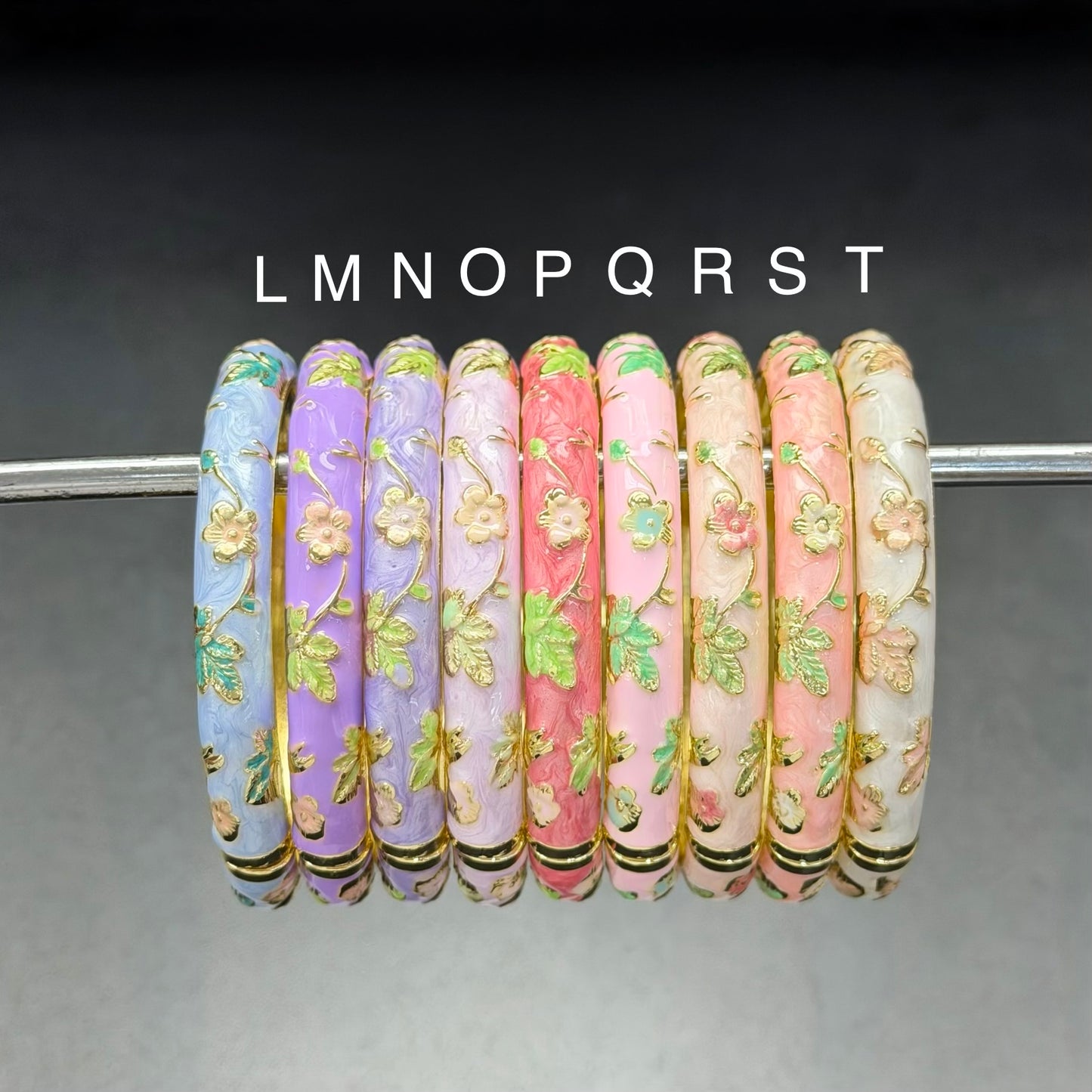 7 mm Flower Enamel Hand-painted Bangle