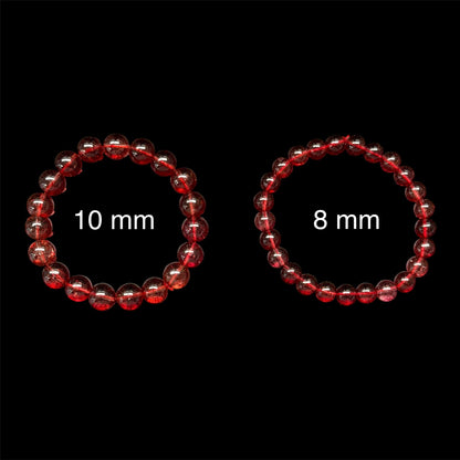 Ice Red Crackle Quartz Beaded Bracelet
