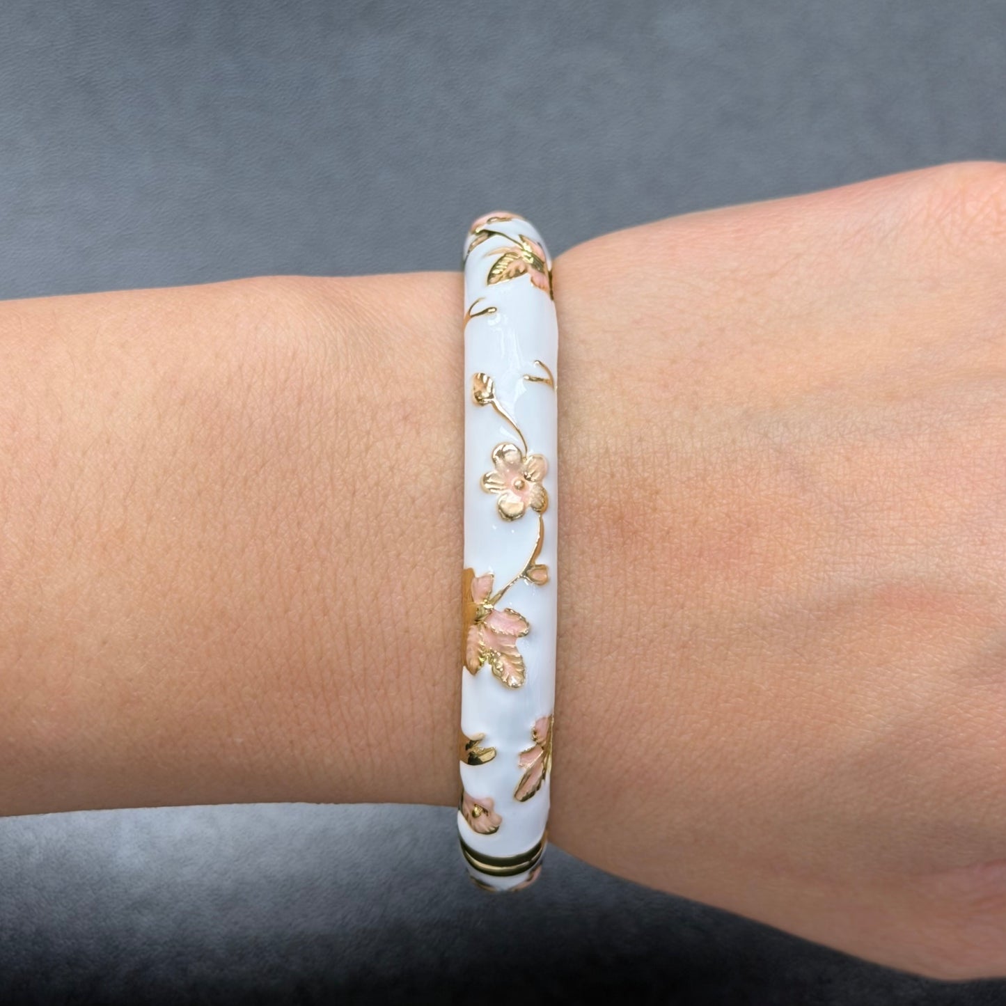 7 mm Flower Enamel Hand-painted Bangle