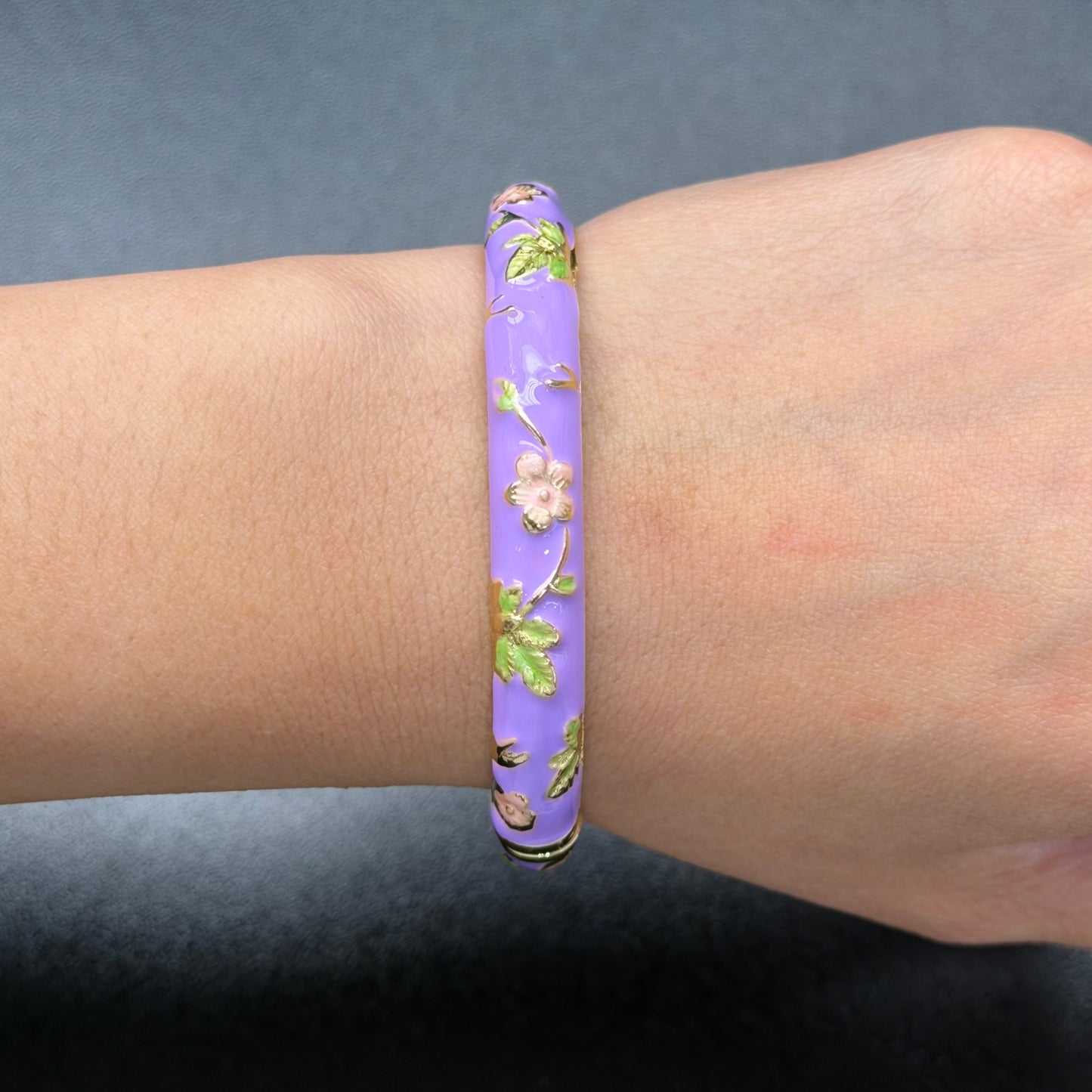 7 mm Flower Enamel Hand-painted Bangle
