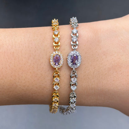 Crystal Oval Gem Bracelet