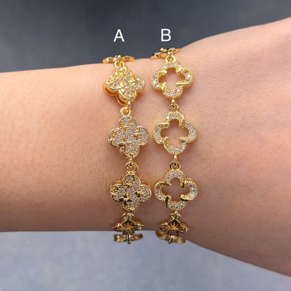 Luxe Pave Clover Bracelet