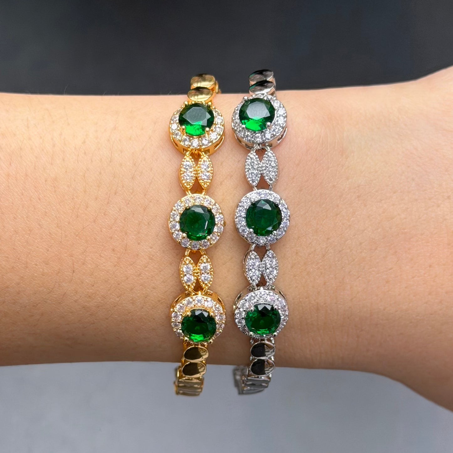 Round Halo Crystal Bracelet