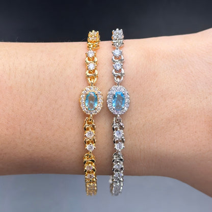 Crystal Oval Gem Bracelet