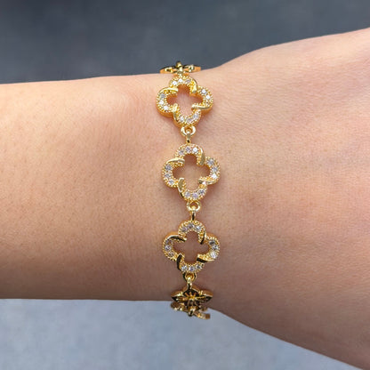 Luxe Pave Clover Bracelet